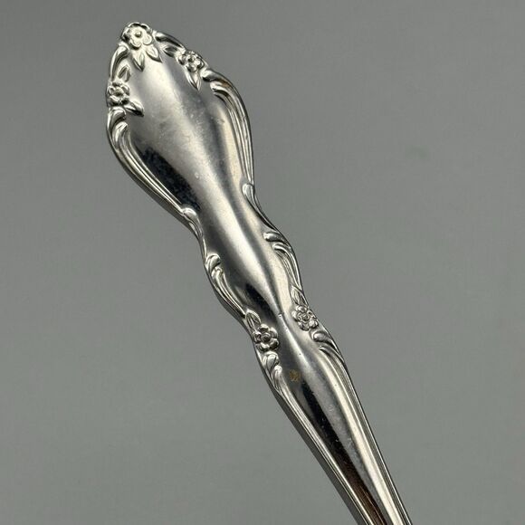 Vtg Cream Ladle Stainless Steel Japan Gravy Soup Sauce Floral Flatware Serving - Picture 2 of 8